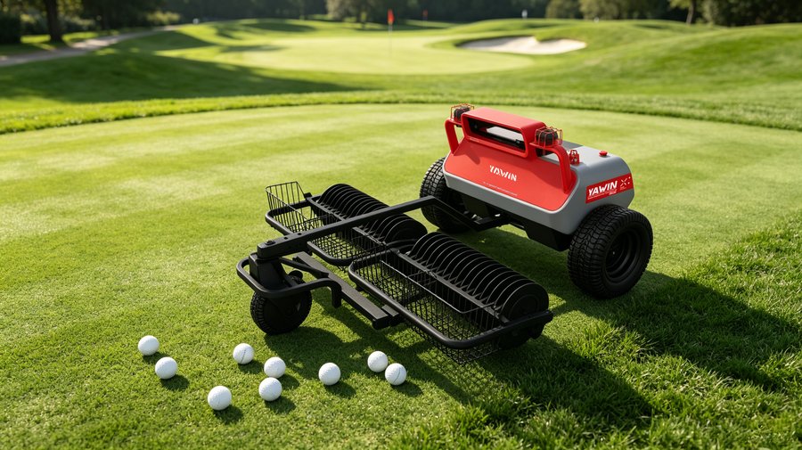 YAWIN CE82A autonomous golf ball picker on course